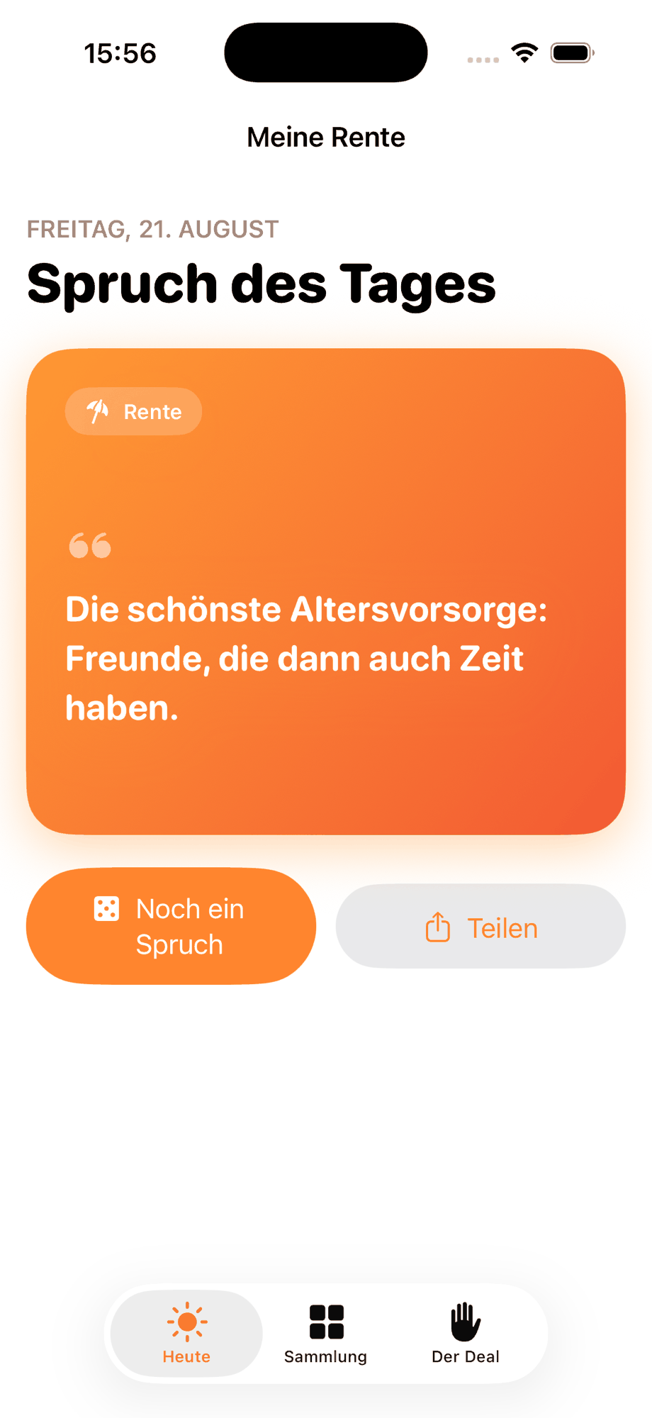 Spruch des Tages in der App